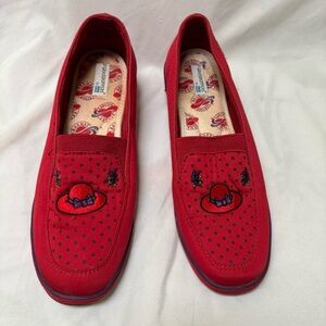 Keds Red Embroidered Women's Flats